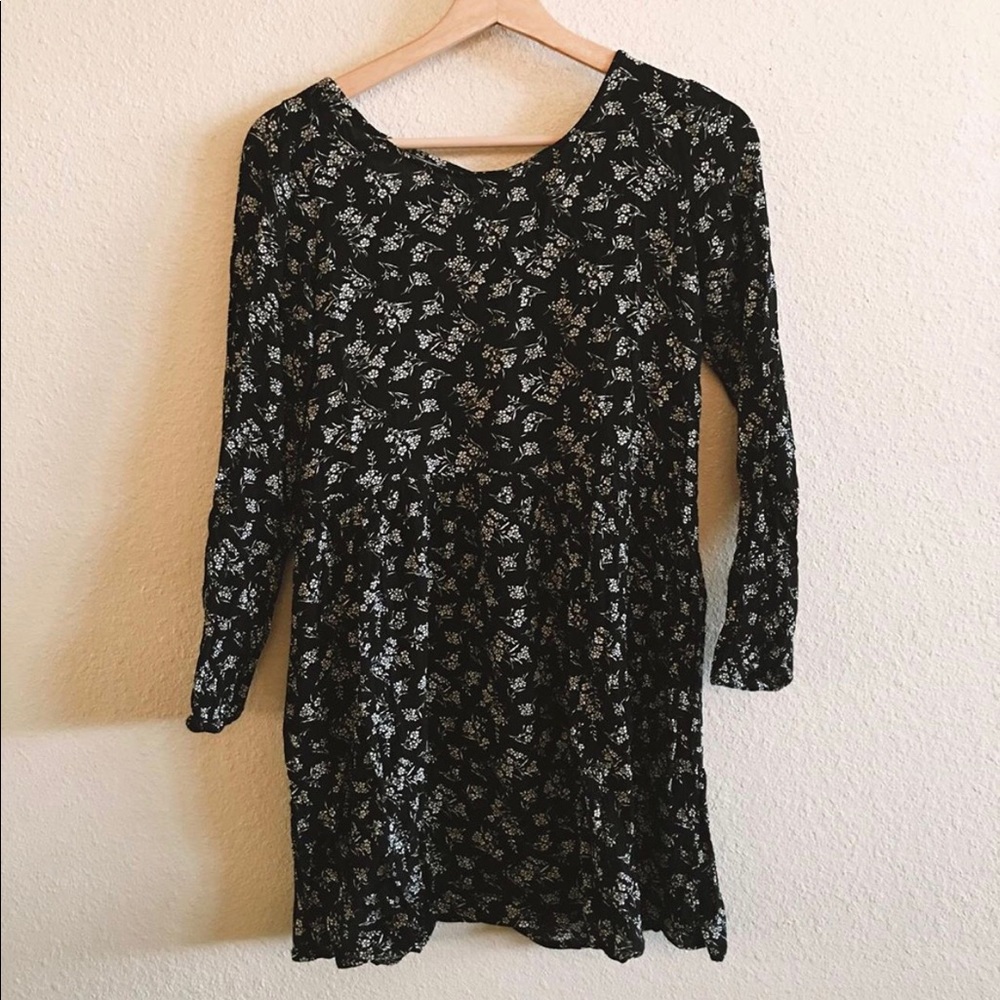 Dainty floral babydoll dress with lattice back